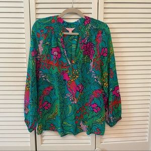 Lilly Pulitzer Elsa silk top size medium
